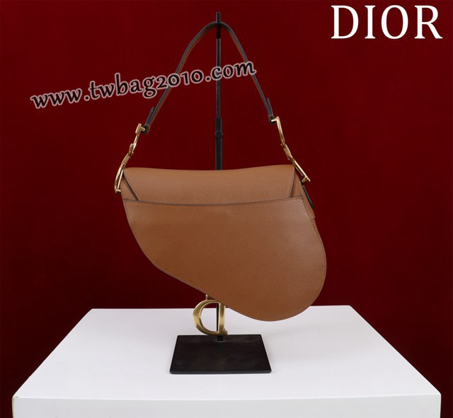 Dior专柜新款迪奥高仿原单长肩带大小号牛皮马鞍包手拎斜挎包 djfk1813